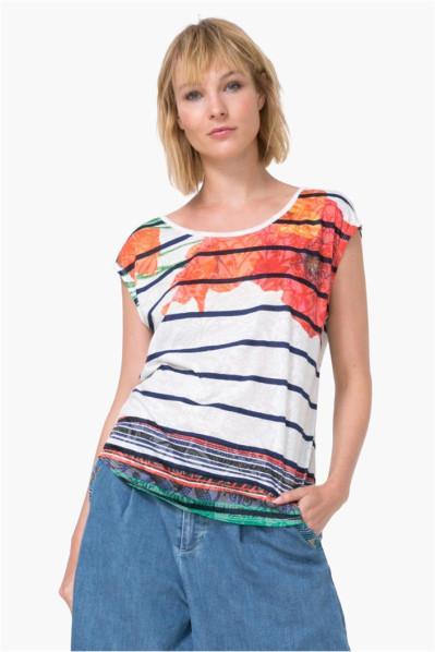 detail Desigual dámské triko 73T2WJ2